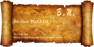 Belba Matild névjegykártya